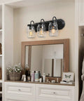 Farmhouse Mason Jar Vanity Light Fixtures In Oil Rubbed Bronze Finish For Bathroom And Foyer Sturdy Glass Jars Modern Rustic Glow