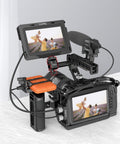 Universal Fifteen Millimeter Single Rod Clamp Rail Connector With Quarter Inch Thread To Securely Mount Cameras Microphones Audio Recorders And Lighting Gear On Cinema Camera Rigs A Knockout Build That Lets You Deck Out Your Rig And Shoot Like A Pro with mounted monitor and microphone.