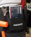Person wearing tool belt with NEIKO 555 Piece Cotter Pin Set For Automotive And Trailer Projects Zinc Plated Steel