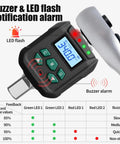 Half Inch Digital Torque Wrench Adapter Turns Any Ratchet Into A Pro Torque Tool 7.5 To 250 Ft Lb (10 To 340 Nm) With 2 Percent Accuracy Includes Case, Two Socket Adapters, Mini Screwdriver, Calibration Certificate, And Manual. Digital torque adapter with LCD, LEDs, and buzzer