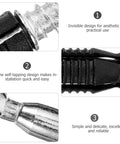 Close-up of Invisible Cam Lock Furniture Connectors Kit with nylon dowels and self-tapping design for quick easy assembly.