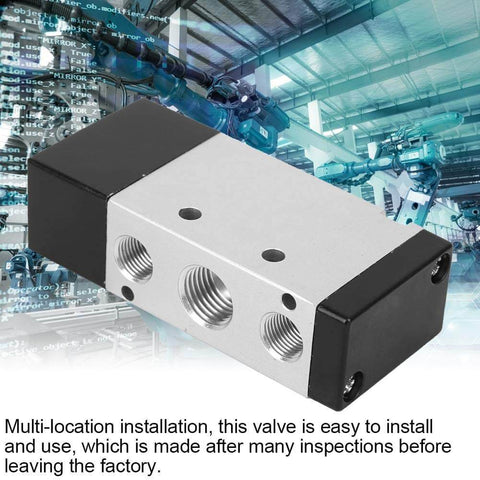 Industrial Pneumatic Solenoid Valve For Air Control, 2 Position 5 Way Aluminum Alloy Body, G3 8 Inch Ports, Model 4A310-10 on display