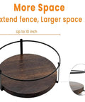 Sweetly Spinning 10 Inch Lazy Susan Turntable Organizer For Kitchen Counters Cabinets And Pantries, showing wood base and metal ring.