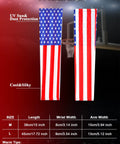 8 Pairs USA Flag Arm Sleeves For Men And Women Compression UV Sun Protection With Multiple Styles Perfect For Independence Day 250th Anniversary And Everyday Wear, showing product size