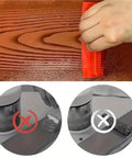 Top Shelf Wood Grain Paint Roller Set For No Sweat Wall And Furniture Refinishing With Slick Flexible Rubber Texturing Brush For Instant Realistic Lumber Vibe showing a textured paint application process.