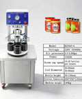 Heavy Duty Vacuum Capper For Glass Jars And Tin Cans With Adjustable 30 To 80 Mm Jaw, shows compact design and multiple jar sizes.