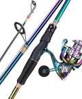Colorful Two Piece Spinning Rod And Reel Combo, Lightweight Fishing Kit With Smooth Stainless Guides, Freshwater Saltwater