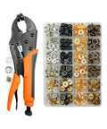 Heavy Duty Snap Fastener Pliers Set With 100 Pieces Of Metal Button Kit In Four Colors For Quick Reliable Sewing And Repair Projects For DIYers And Hobbyists Built From Stainless Steel And Brass For Lasting Durability, pliers and snap kit