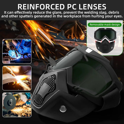 Heavy Duty Welding Mask And Hood With Anti Glare Eye Shield For Cutting And Welding, Anti Dust And Anti UV Protection, Large Viewing Front Window