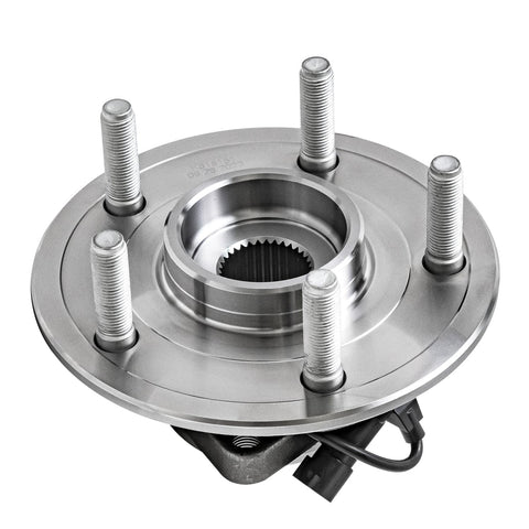 2 Front Wheel Bearing Hubs Set For 2012 To 2018 Ram 1500 Front Replacement 5 Lug 3 Bolt Triangular Flange ABS Sensor