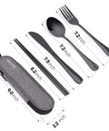 Portable Stainless Steel Travel Utensil Set With Case Reusable Fork And Spoon For Work Camping Picnics Lunch Box Dishwasher Safe