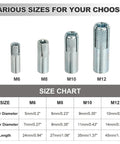 M6 Drop In Anchors 25 Pack Zinc Plated Carbon Steel Solid Knurled Concrete Anchors Internal Forced Expansion For Concrete And Drywall