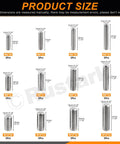 60 Pieces Stainless Steel Dowel Pin Kit With 12 Sizes M6 M8 M10 304 Grade Pins displayed with dimensions and piece count