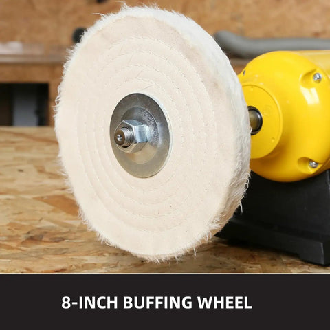 8-inch cotton buffing wheel on Dual Speed Bench Buffer Polisher 8 Inch With 2 Cotton Wheels For Jewelry Metal Wood Jade Knife Plastic 1725 3450 RPM Power Polisher Machine Dope For Hobby Shops