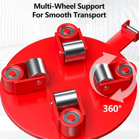 Heavy Duty Steel Machine Skates With Pull Handle For Moving Industrial Gear Up To 15 Tons showing multi-wheel support and smooth transport.
