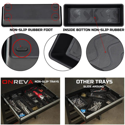 Extra Large Tool Box Organizer Tray Set 12 Piece Divider Kit With Non Slip Trays In 4 Sizes for tool chest drawers