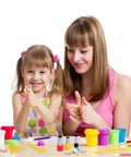 Mother and daughter using 57 Piece Polymer Clay Tools Set With Acrylic Roller, Sheets, Scrapers, Modeling Tools and Cutters