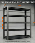 Heavy Duty Boltless Steel Garage Shelving Unit With 3500 Lb Capacity, 48 W by 20 D by 74 H Open Design Storage Rack