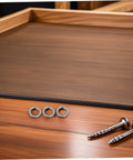 100 Count Stainless Steel Split Lock Washers M10 Spring Deck Fasteners on a wooden surface with screws.