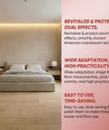 Bedroom with wooden floor featuring Two Pack Floor Restore Spray For Wood Tile Laminate Vinyl And Bamboo Floors Make Floors Pop Shine Renewal Polish Quick Dry Protective Finish Deep Clean Protective Layer For Dull Surfaces.