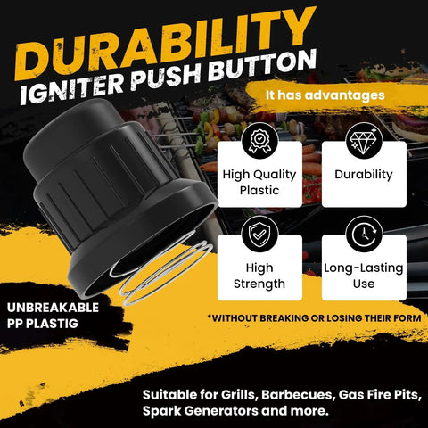 AA Battery Push Button Igniter Cap Replacement With Spring For Gas Grills And BBQs, Spark Generator Part