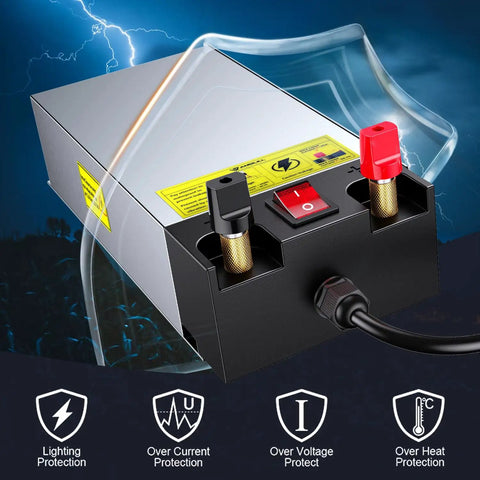 Beefy 800W AC To DC Power Converter, 110V/120V Or 220V/240V Auto Select SMPS Supply, 12V DC Output, Heavy Duty Transformer For Electronics, Travel And Workshop Use