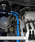 Solid 2 Pack Nylon Fuel Line Quick Connector installed in an engine bay for reliable fuel flow under high pressure.