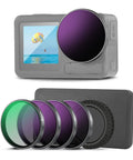 Osmo Action ND Filter Set For 5 Pro 4 And 3 4 Pack Includes ND8 ND16 ND32 Plus CPL Polarizer Snap On Lens Cap Action Camera Accessories