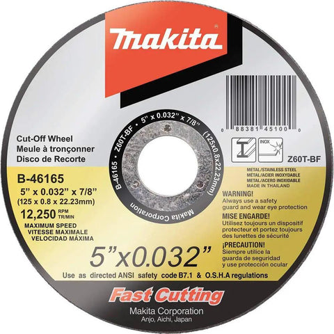 Ultra Thin Cut Off Wheel 5 Inch 0.032 Inch Thick 7/8 Inch Arbor Zirconia Aluminum Core Stainless Steel Ready 25 Pack