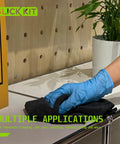 SLICK KIT blue nitrile disposable gloves, medium (size 8), latex-free, powder-free, 5 mil, pack of 100