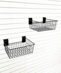 Heavy Duty Slatwall Baskets For Garage And Workshop 15 Inch Large Wire Storage Bins Rugged Slatwall Organizers Wall Mounted Bins 2 Pack