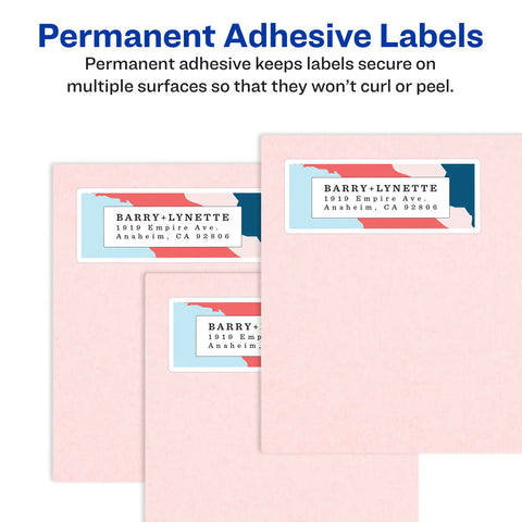 Easy Peasy Peel Design Game Changer For Mailing Quick Turnaround Small Business Branding Essentials 2 3 By 1 3 4 Inch Laser Inkjet Compatible 600 White Printable Adhesive Stickers Smooth Reliable on envelopes.