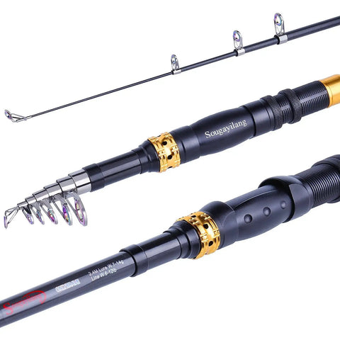 Ultralight Telescopic Fishing Rod With 24 Ton Carbon Fiber Build Portable Go To Retractable Handle CNC Reel Seat And Stainless Steel Guides