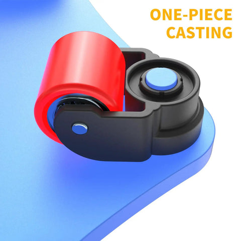 Close-up of a swivel roller from Amarite Heavy Duty Machine Skates 8800 Lb Capacity with one-piece casting and polyurethane wheel.