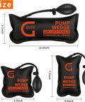 Air Wedge Bag Pump Kit, 3 Pack With 330 Lb Rating, Commercial Inflatable Wedge Bags In Three Sizes, Pro Grade Leveling Tool