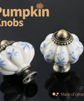 Smooth Operation Vintage Ivory And Blue Ceramic Cabinet Knobs Bang For Buck 12 Pack Drawer Pulls close-up of ceramic pumpkin knobs