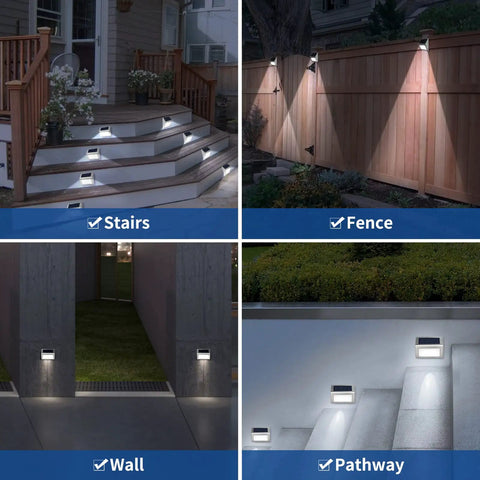 Outdoor Solar Step Lights Waterproof LED Stair Lights For Steps Stainless Steel Garden Yard Patio Deck Cool White Light 10 Pack Weatherproof Pathway Accent Lighting For Outdoor Steps No Fuss Setup