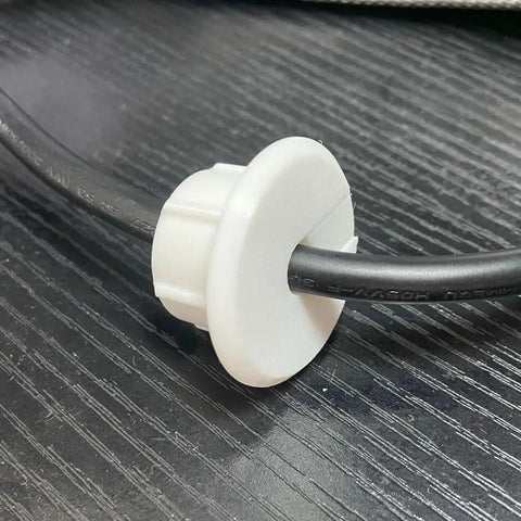 Wall Cable Grommet For Starlink Dishy Router Cable Kit 1 Inch Feed Through for walls and furniture holes white 2 pack in use