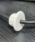 Starlink Cable Grommet and Wall Pass Through Kit for 1 Inch Holes, Easy Cable Routing for Dishy Router, Ethernet Adapter and Power Cables, Keeps Wires Hidden and Protected, White, 1 Pack white cable grommet on black cable through wall pass-through