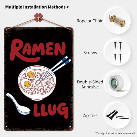 Funny Vintage Ramen Tin Sign Wall Art 8x12 Inch Metal Sign For Home Kitchen Office Garage Decor Retro Style Poster With Four Pre Drilled Holes For Easy Mounting