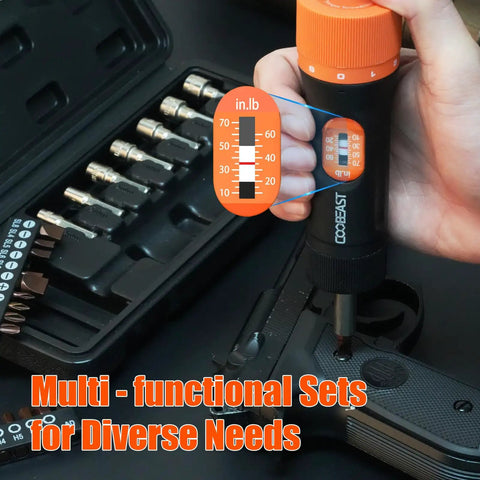 38 Piece Torque Screwdriver Set With 10-70 In-Lb Range, Includes S2 Bits, Sockets, And Storage Case For Bike Repair, Home Maintenance, And DIY Projects