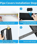 Pipe cover installation steps for Weatherproof Copper Pipe Insulation Cover For Outdoor HVAC Line Sets 72x10.2 Inches