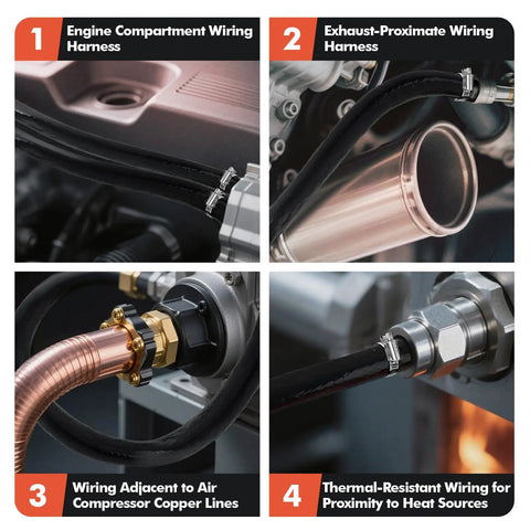 High Temp Fire Shield Sleeve For Automotive Hoses And Wiring Harnesses Silicone Coated Fiberglass Heat Protection