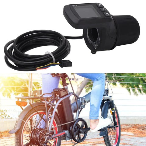 Easy Install LCD Display Electric Bike Meter Kit With Half Handle Grip 5P Common Wire 24V 36V 48V 60V Compatibility Clear Readout