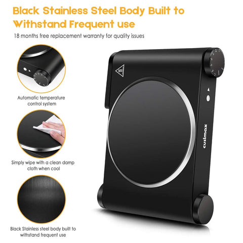 Portable 1200W Infrared Electric Stove With Quick Heat 7 Inch Ceramic Glass Burner For Dorm Office Home Or Camping Works With All Cookware Upgraded Version