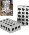 2 3 4 Machinist Block Set, Matched Pair With Twenty Three Holes, Pro Grade Precision Ground Tool Steel, Hardened Setup Blocks