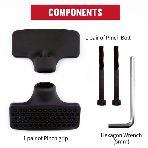 Pinch Grip Accessory For Iron Grip EXT 80 Or EXT 90 Hand Gripper Pair with bolts and hexagon wrench visible