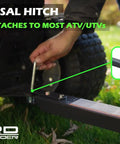 Universal hitch for Beefy 400 LB Capacity Tow Behind ATV Trailer Steel Dump Cart With 10 Cubic Feet Bed Removable Tailgate