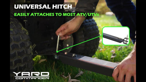 Universal hitch for Beefy 400 LB Capacity Tow Behind ATV Trailer Steel Dump Cart With 10 Cubic Feet Bed Removable Tailgate