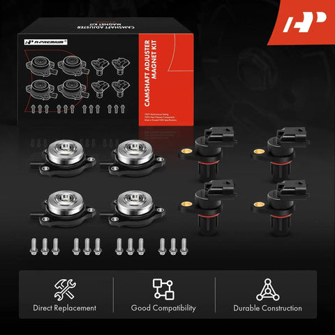 All In One Camshaft Position Sensor And Camshaft Adjuster Magnet Solenoid Kit For Mercedes Benz Vehicles 2006 To 2015 Includes Four Sensors And Four Solenoids